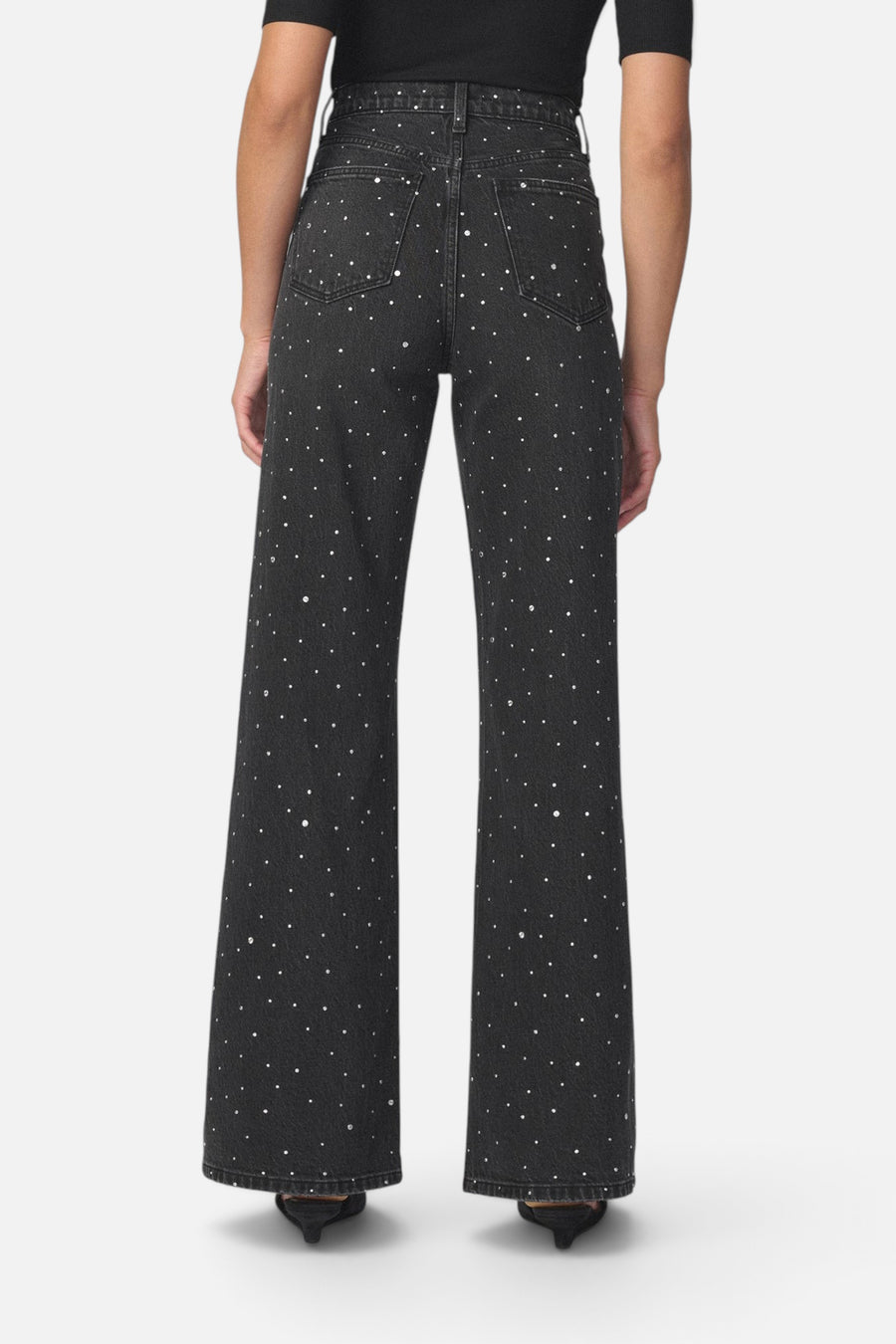 Joe's Jeans The Mia Stoned Wide Leg Jean in Asteroid Stone – detail