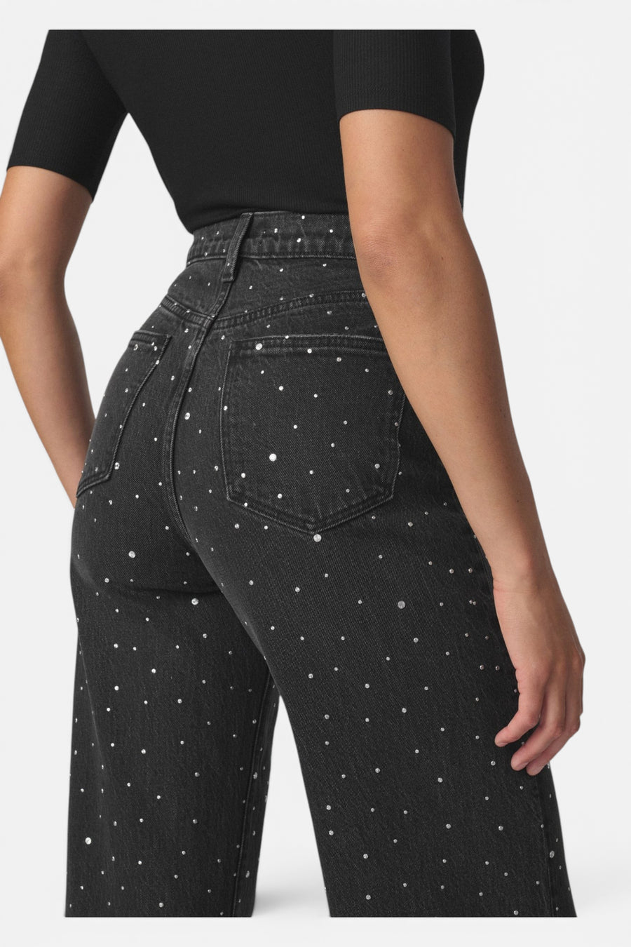 Joe's Jeans The Mia Stoned Wide Leg Jean in Asteroid Stone – flat lay