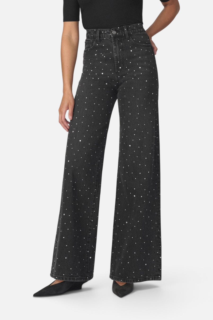 Joe's Jeans The Mia Stoned Wide Leg Jean in Asteroid Stone – side view