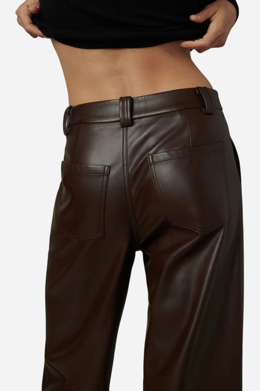 Joe's Jeans The Mia Vegan Leather Trouser in Coffee Bean – alternate
