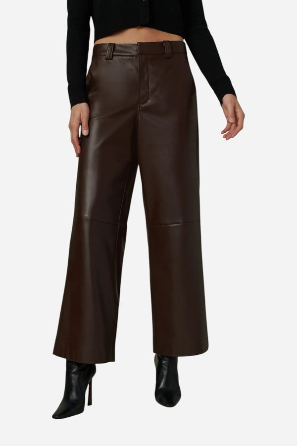 Joe's Jeans The Mia Vegan Leather Trouser in Coffee Bean
