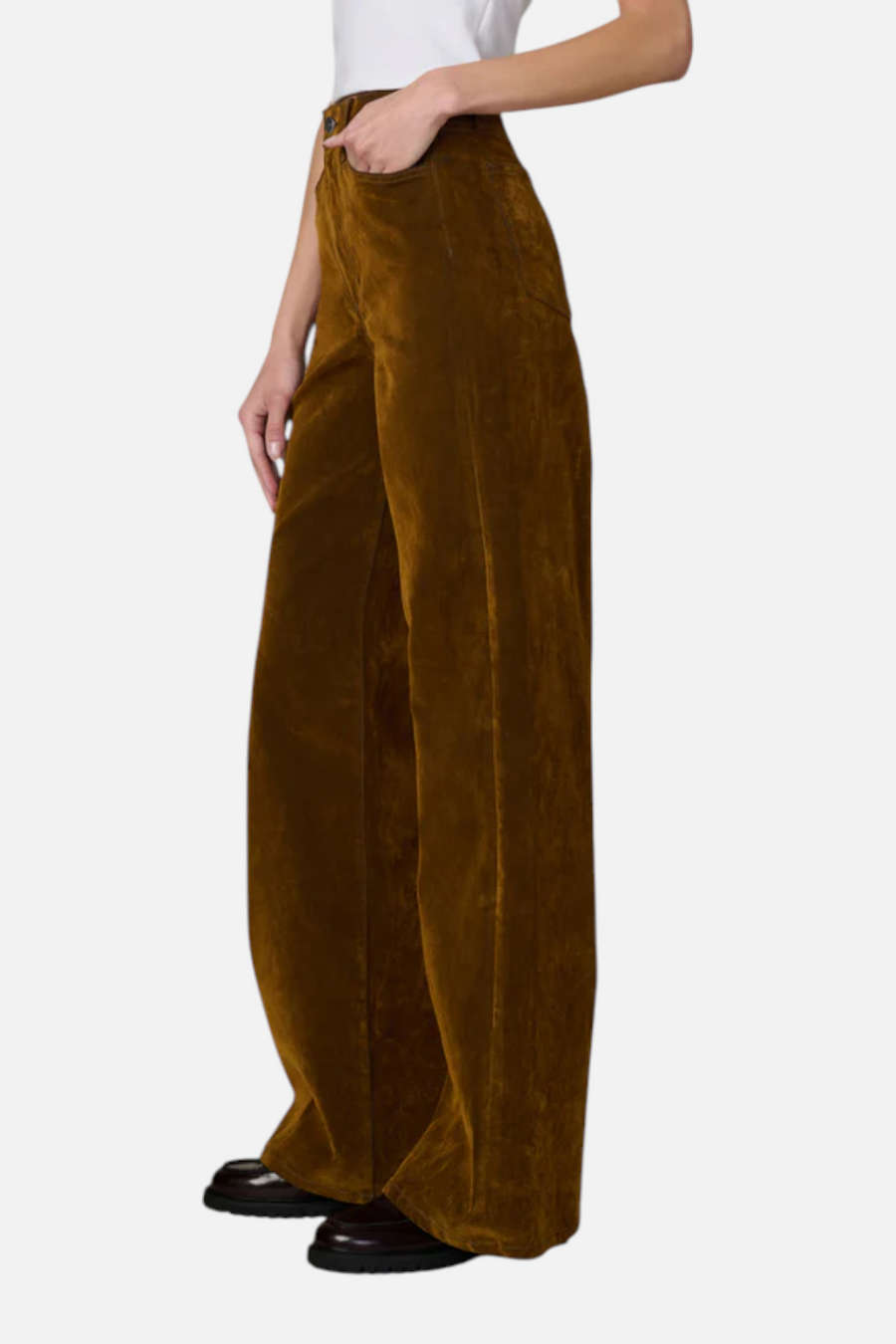 Joes Jeans The Mia Wide Leg Jean in Bronze Brown – side view
