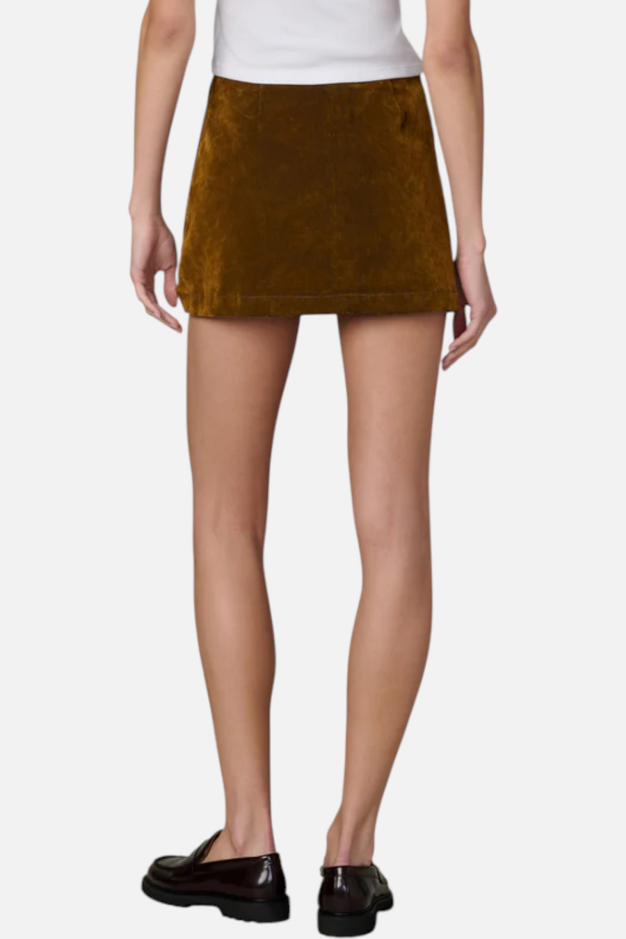 Joes Jeans The Mini Skirt in Flocked Bronze – detail