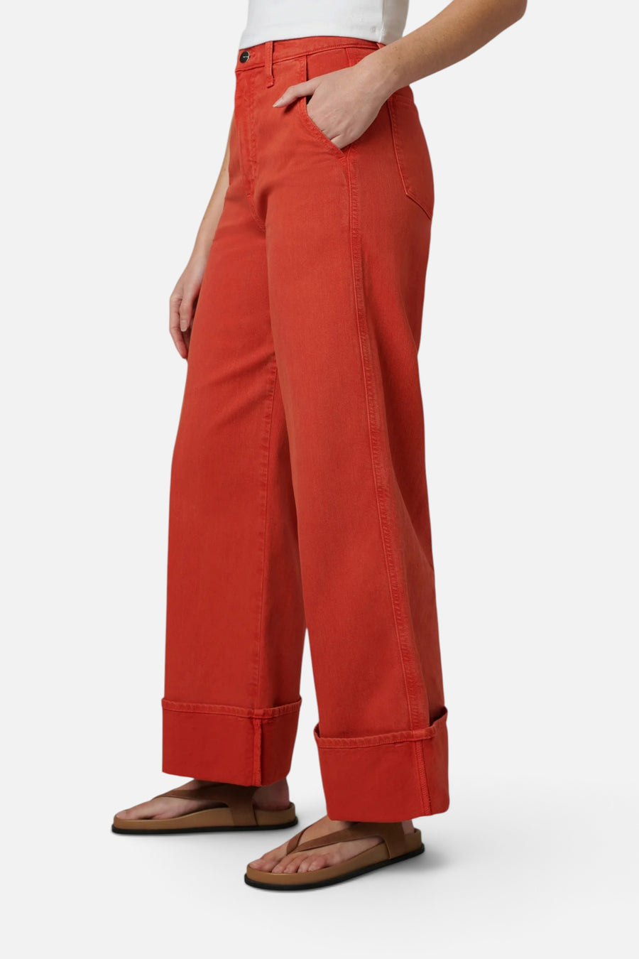 Joes Jeans The Trixie Wide Leg Trouser in Valiant Poppy – back view