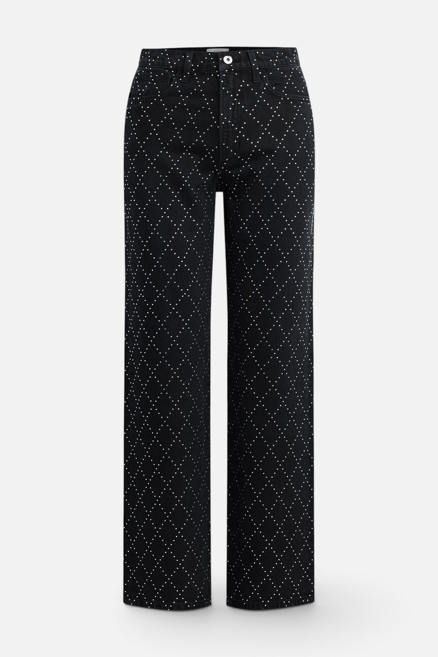 Joe's Jeans Women's Margot Embellished High Rise Straight Jeans in Diamond Night – flat lay