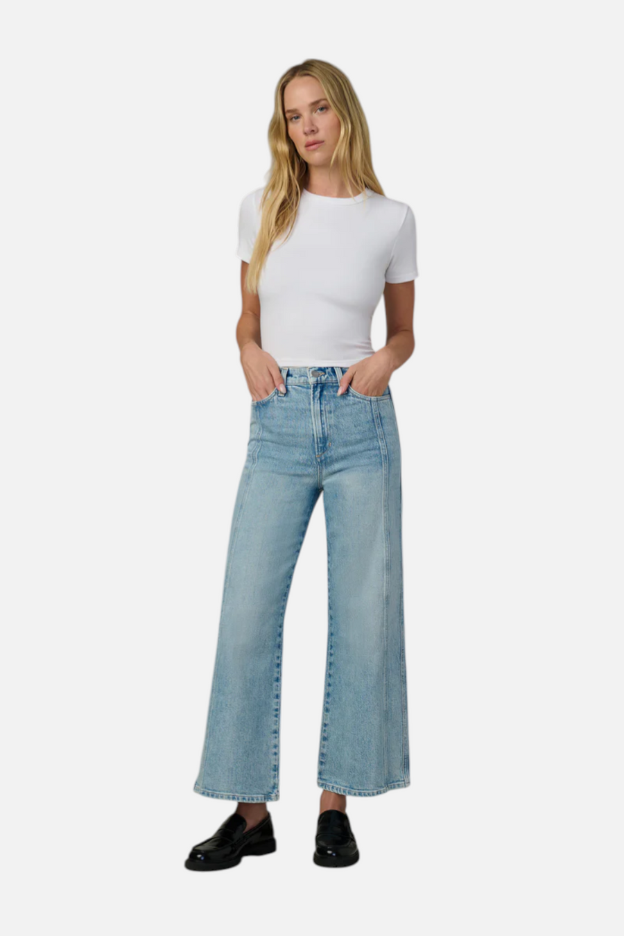 Joes Jeans Women's The Seamed Mia High Rise Wide Leg Ankle in Genuine – front view