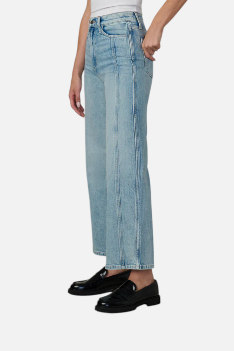 Joes Jeans Women's The Seamed Mia High Rise Wide Leg Ankle in Genuine – side view