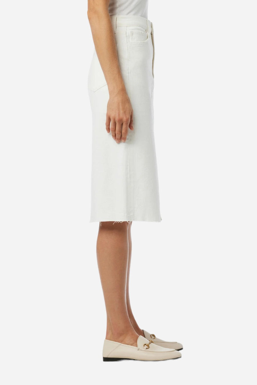 Joe's Joplin Skirt Raw Hem Optic White – back view