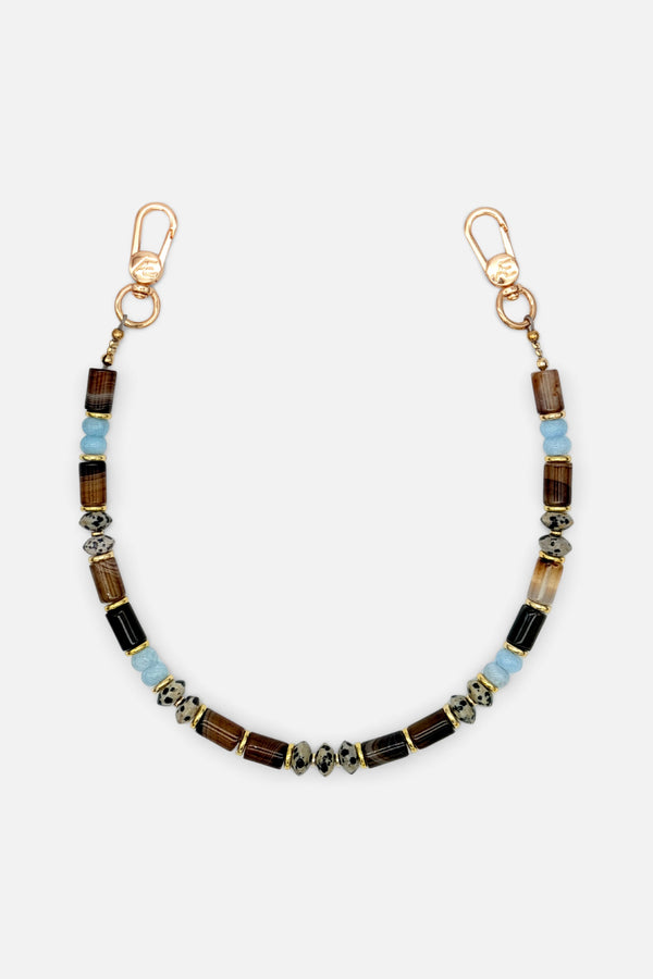Jude Beaded Phone Strap Wristlet with Gold Hardware