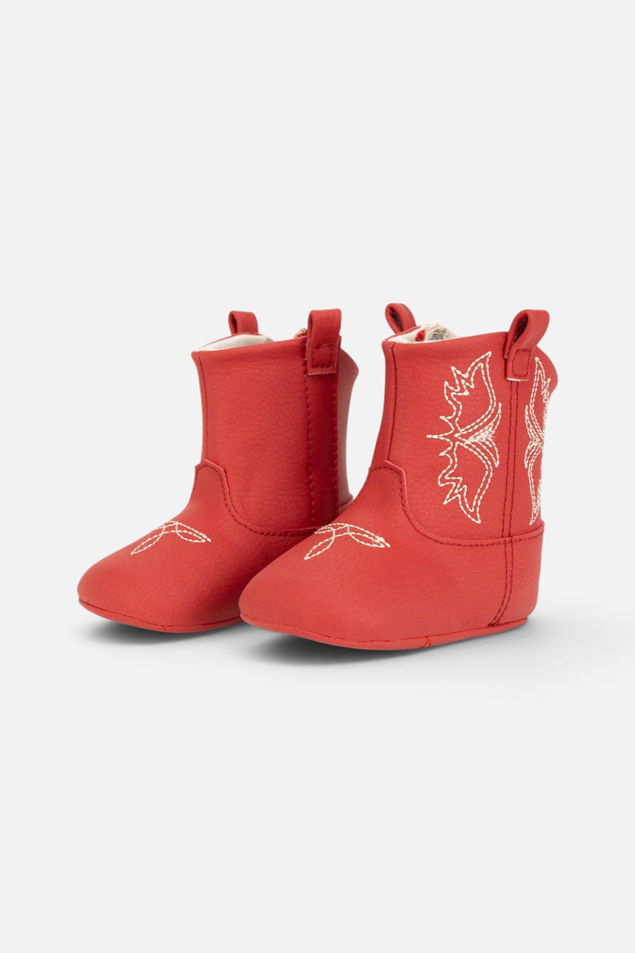 Jujube Eco Steps Western Boots in Cherry Red – front view