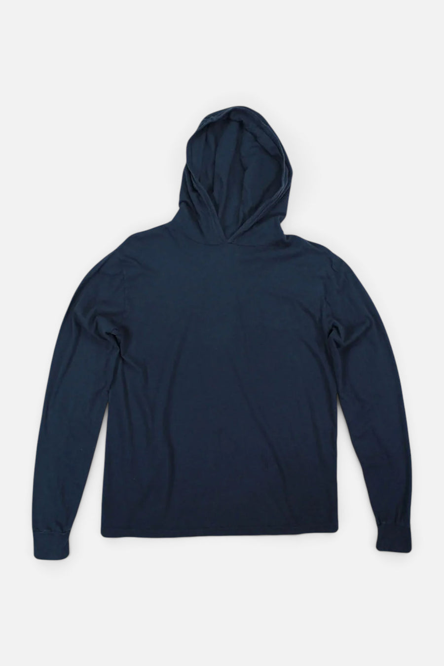 Jungmaven Jah Light Hooded Long Sleeve in Navy – front view