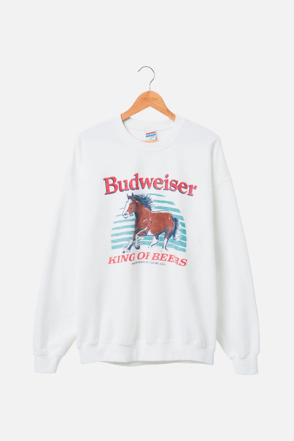 Junk Food Budweiser Clydesdale Crewneck in White