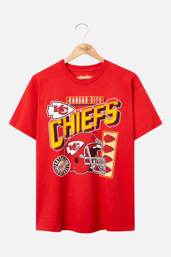Junk Food Chiefs Checkdown Tee in Red