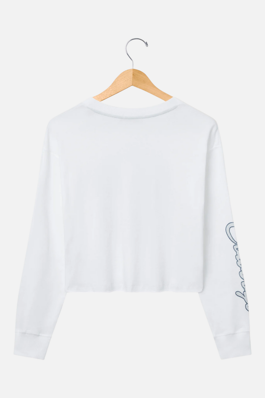 Junk Food Cowboys Helmet Crop Long Sleeve in Vintage White – back view
