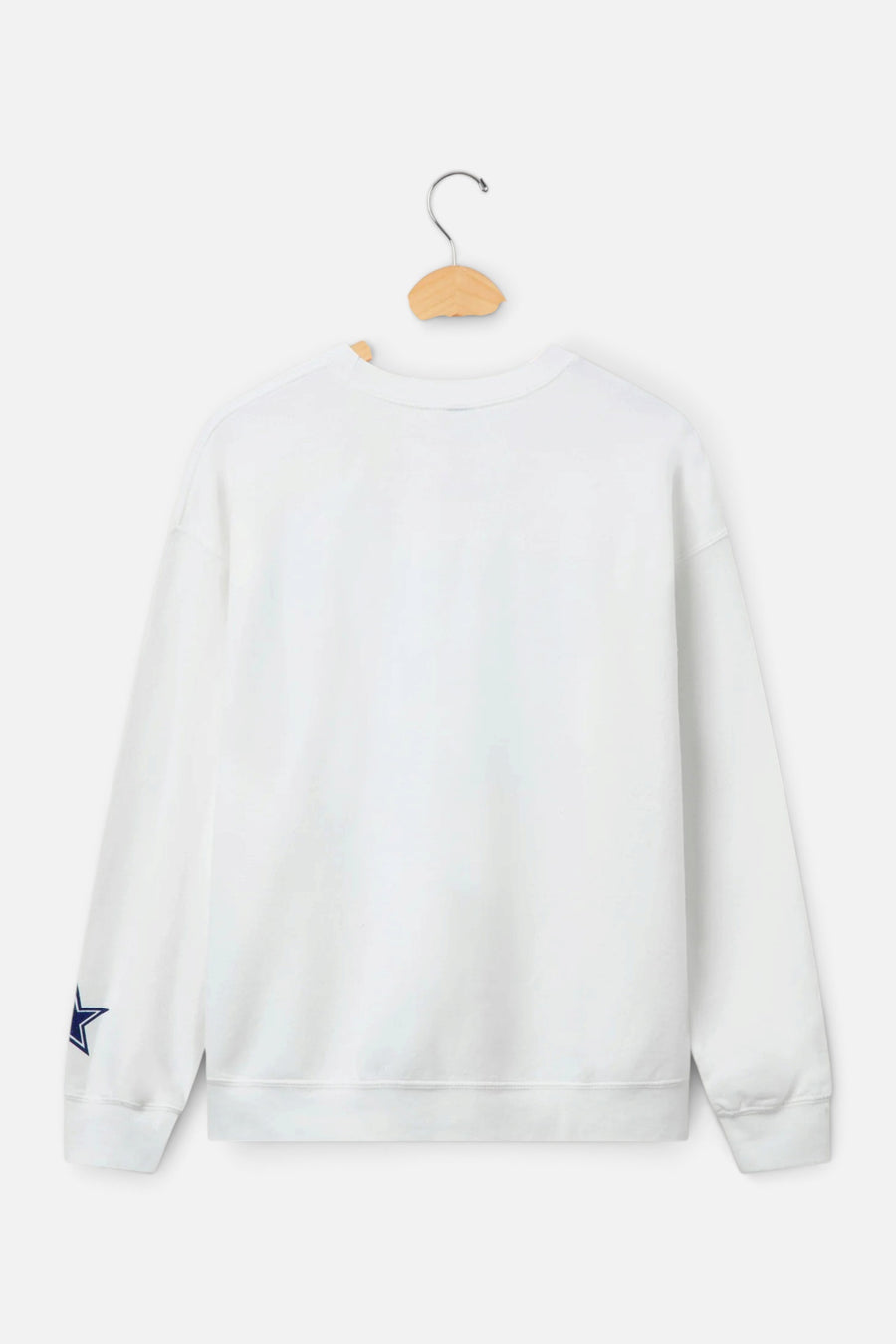 Junk Food Dallas Cowboys Repeat Bling Crew Fleece in White – back view
