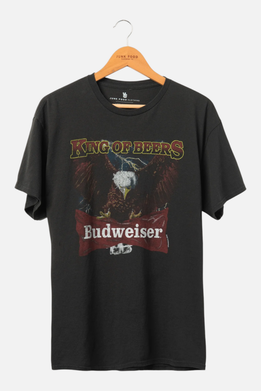 Junk Food Men's Budweiser Eagle King of Beers Flee Market Tee – front view