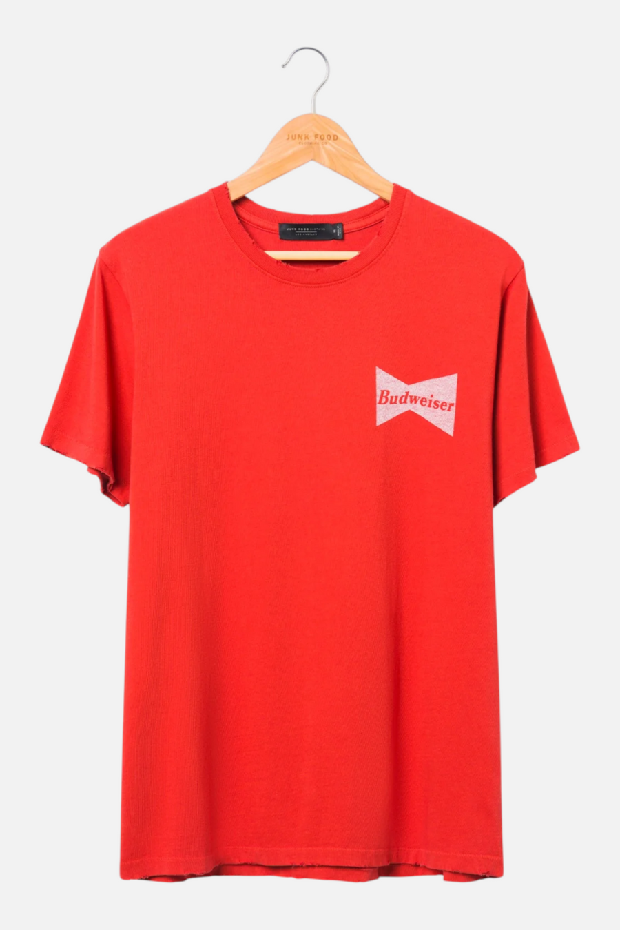 Junk Food Men's Budweiser King Of Beers Vintage Tee in Washed Red – back view