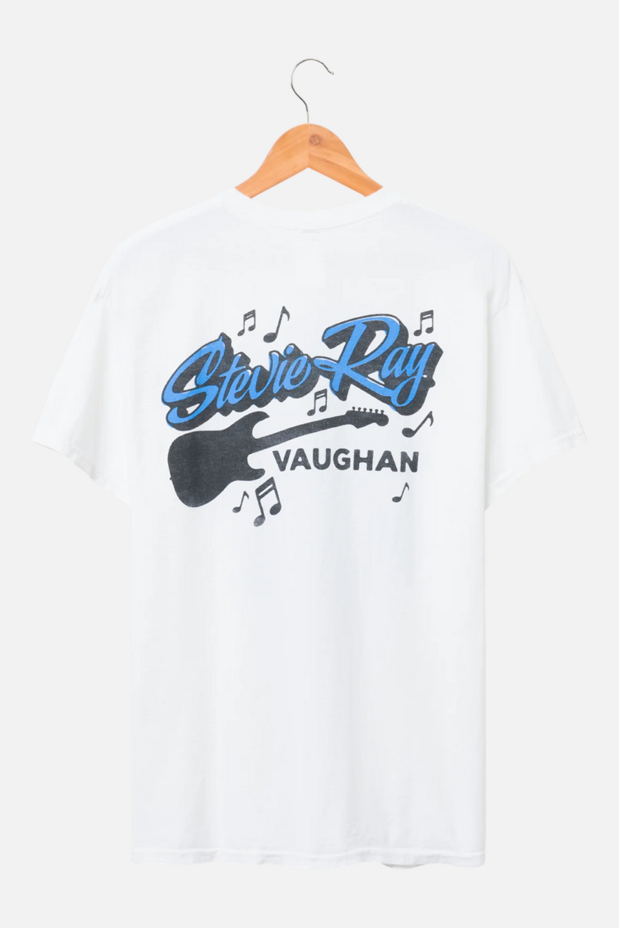Junk Food Stevie Ray Vaughan Guitar Flee Market Tee in White – back view