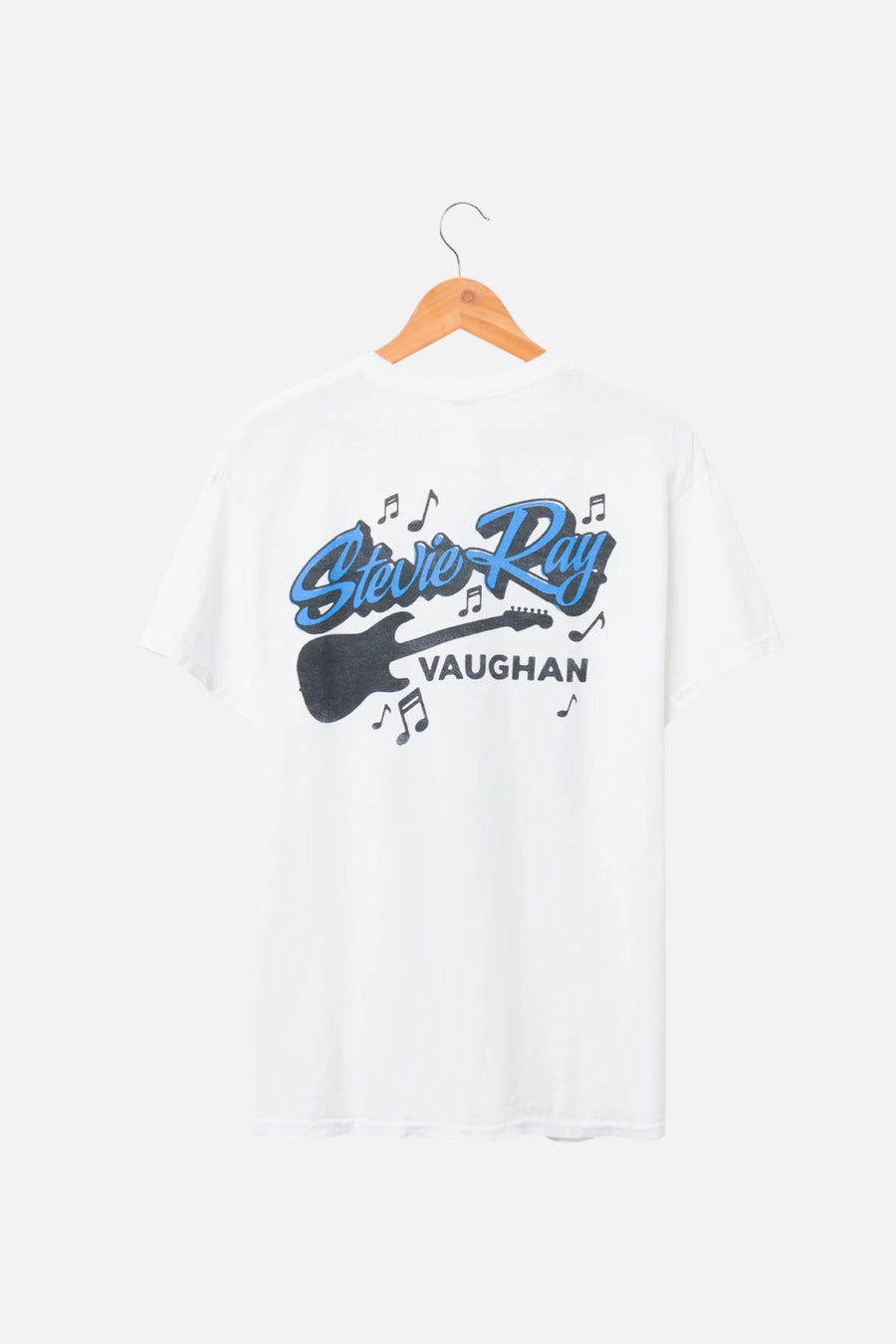 Junk Food Stevie Ray Vaughan Guitar Flee Market Tee in White – back view