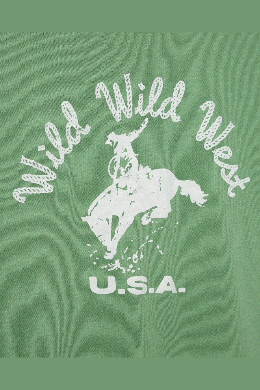 Junk Food Wild Wild West Vintage Baby Tee in Peridot – side view