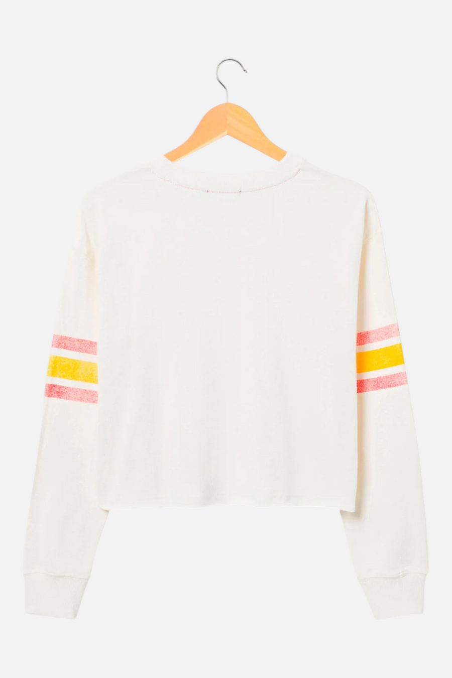 Junk Food Women's Chiefs Kickoff Crop Crew in White – back view