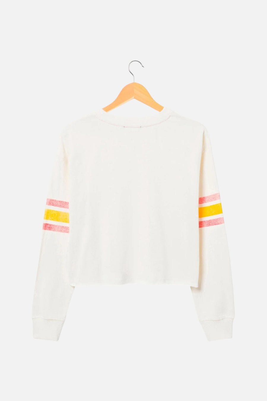 Junk Food Women's Chiefs Kickoff Crop Crew in White – back view