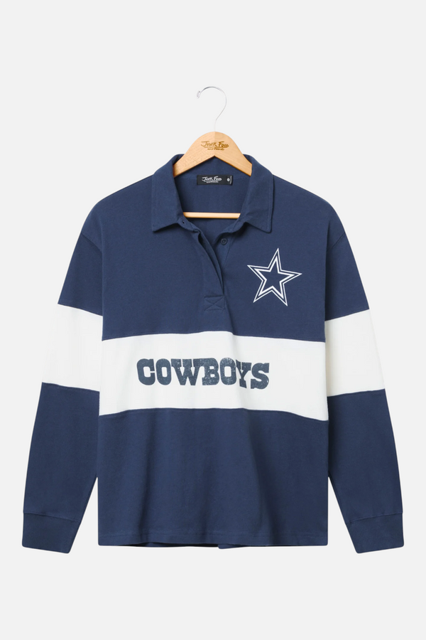 Junk Food Women's Cowboys Rugby Long Sleeve in True Navy
