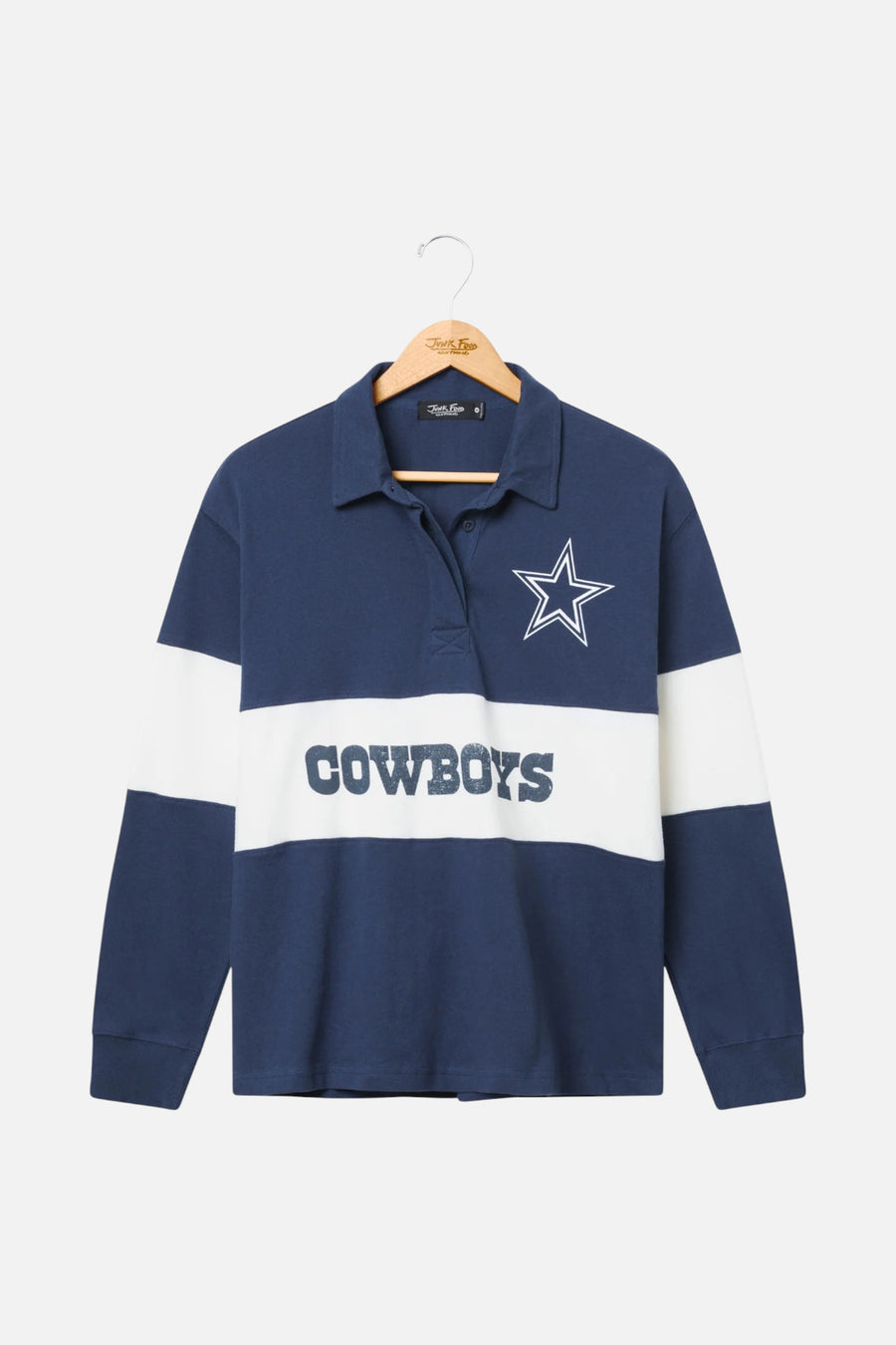 Junk Food Women's Cowboys Rugby Long Sleeve in True Navy – side view