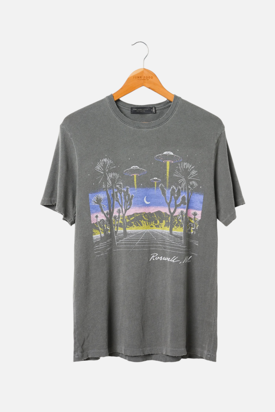 Junk Food Women's Roswell Vintage Tee in Vintage Black – front view