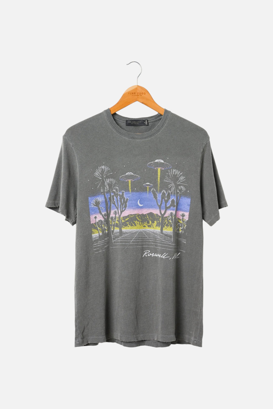 Junk Food Women's Roswell Vintage Tee in Vintage Black – front view
