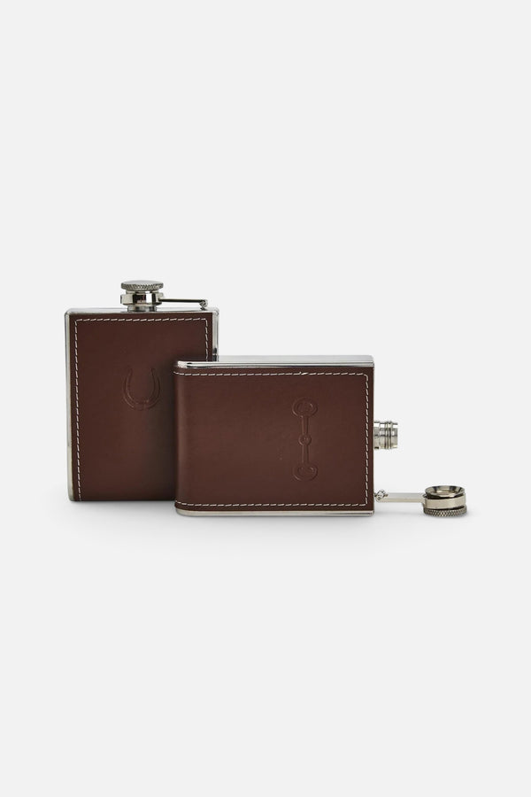Just A Little Bit Leather Flask - Horseshoe