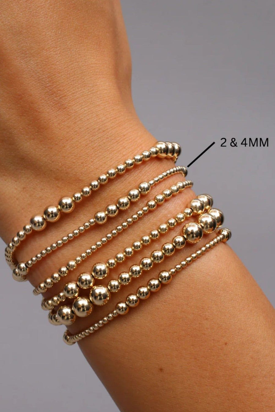 Karen Lazar 2 & 4mm Pattern Signature Bracelet - Size 6.25 – back view