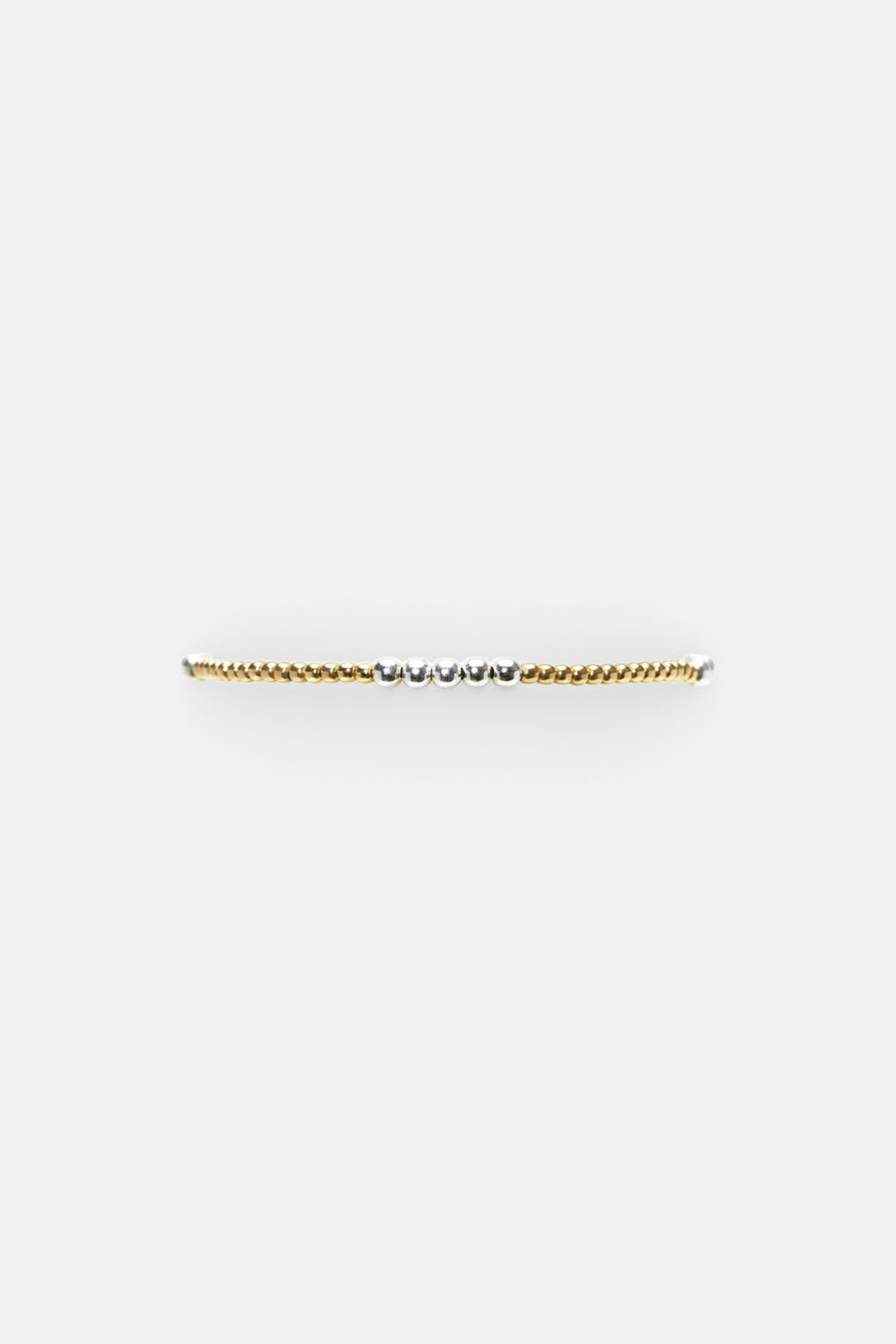 Karen Lazar 2mm Yellow Gold Filled Bracelet With 3mm Sterling Silver – front view