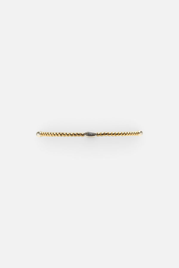 Karen Lazar 2mm Yellow Gold Filled Bracelet with Sterling Silver Orzo Pattern