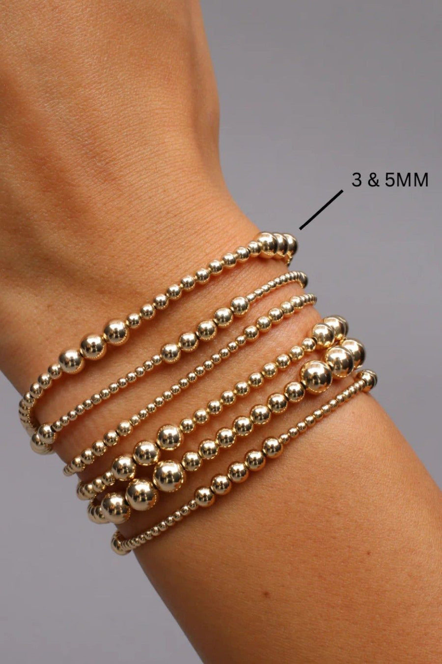 Karen Lazar 3 & 5mm Pattern Signature Bracelet - Size 6.25 – back view