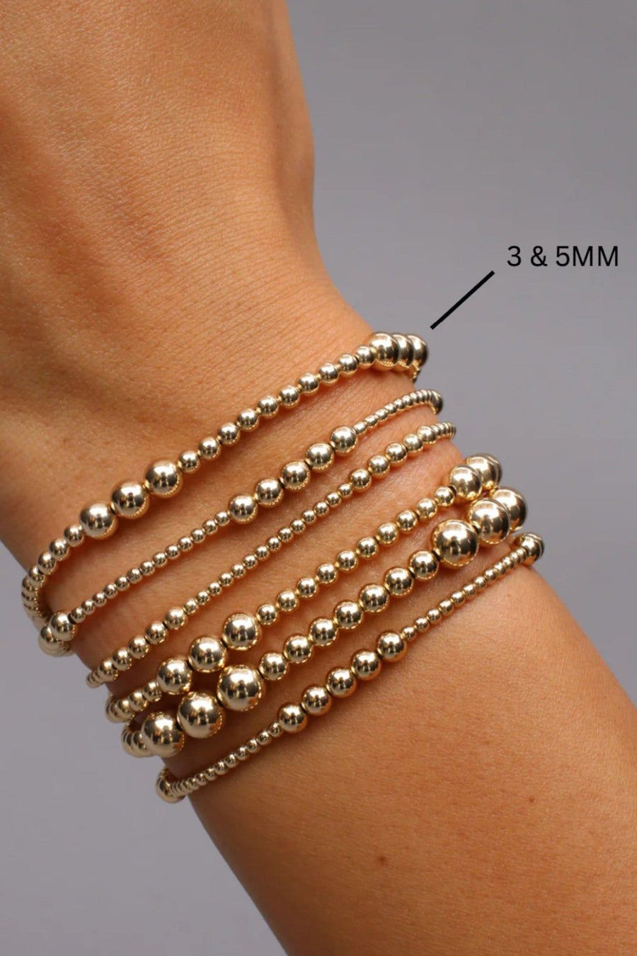 Karen Lazar 3 & 5mm Pattern Signature Bracelet - Size 6.5 – back view