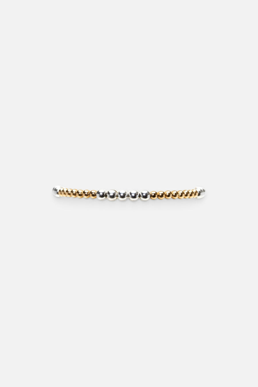 Karen Lazar 3mm Yellow Gold Filled Bracelet With 4mm Sterling Silver – front view