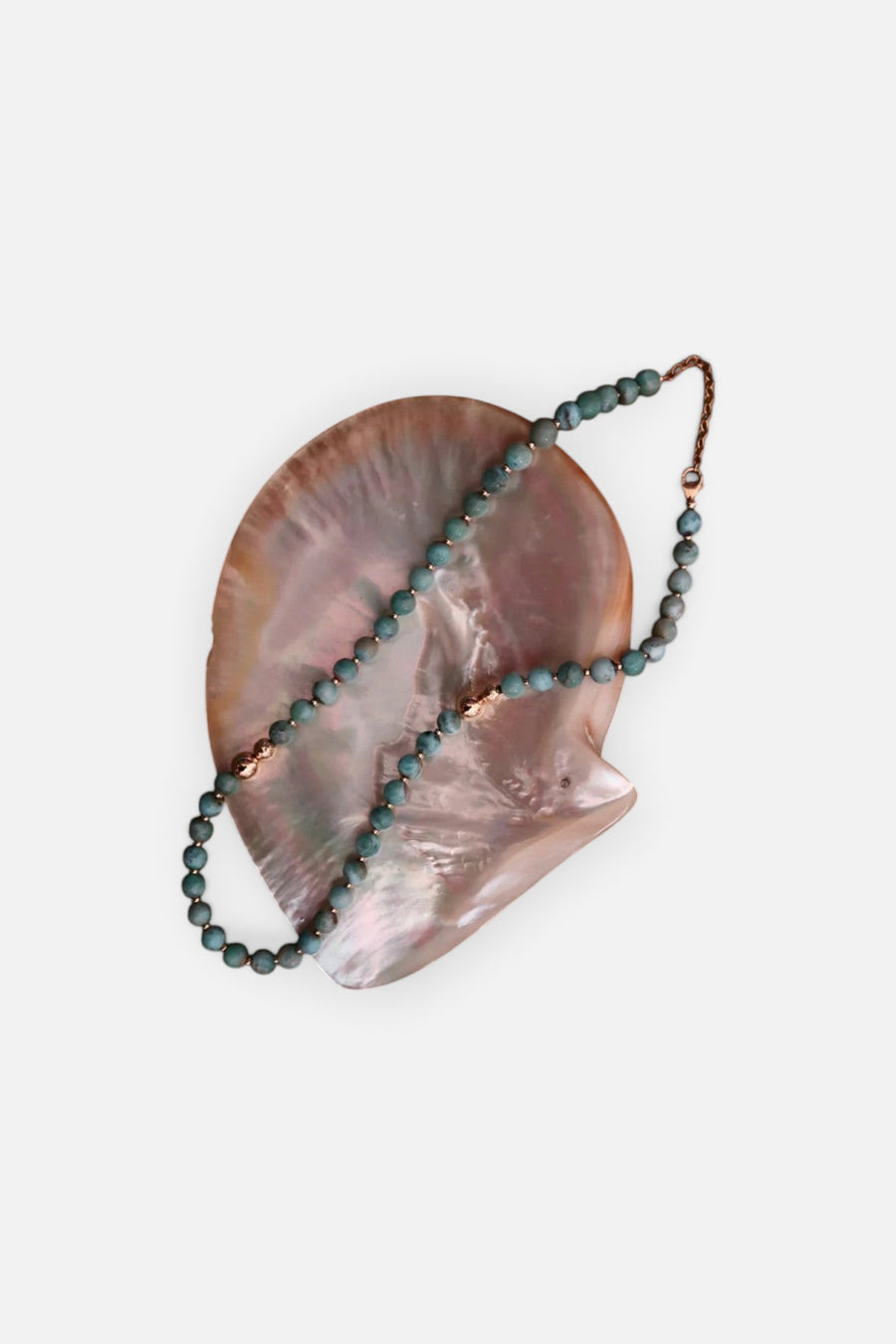 Karen Lazar Aster Necklace Larimar, 20-22" – side view
