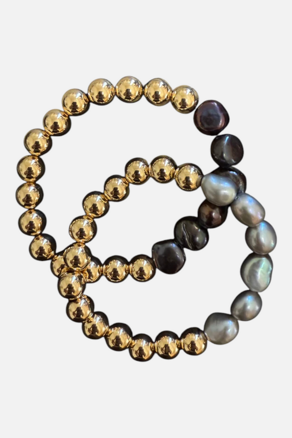 Karen Lazar Shadow Pearl Bracelet 6.25"
