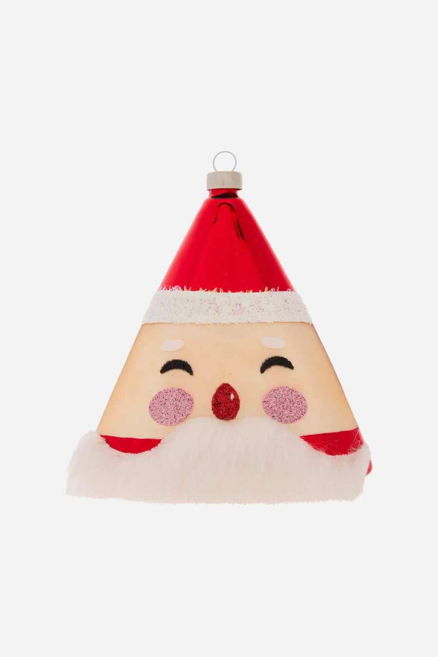 Kat + Annie Cheerful Santa Ornament – front view
