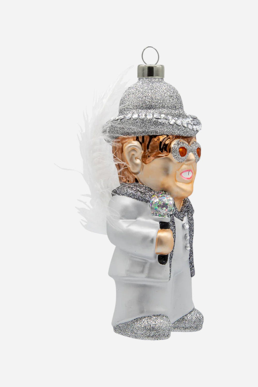 Kat + Annie Elton White Feather Costume Ornament – back view