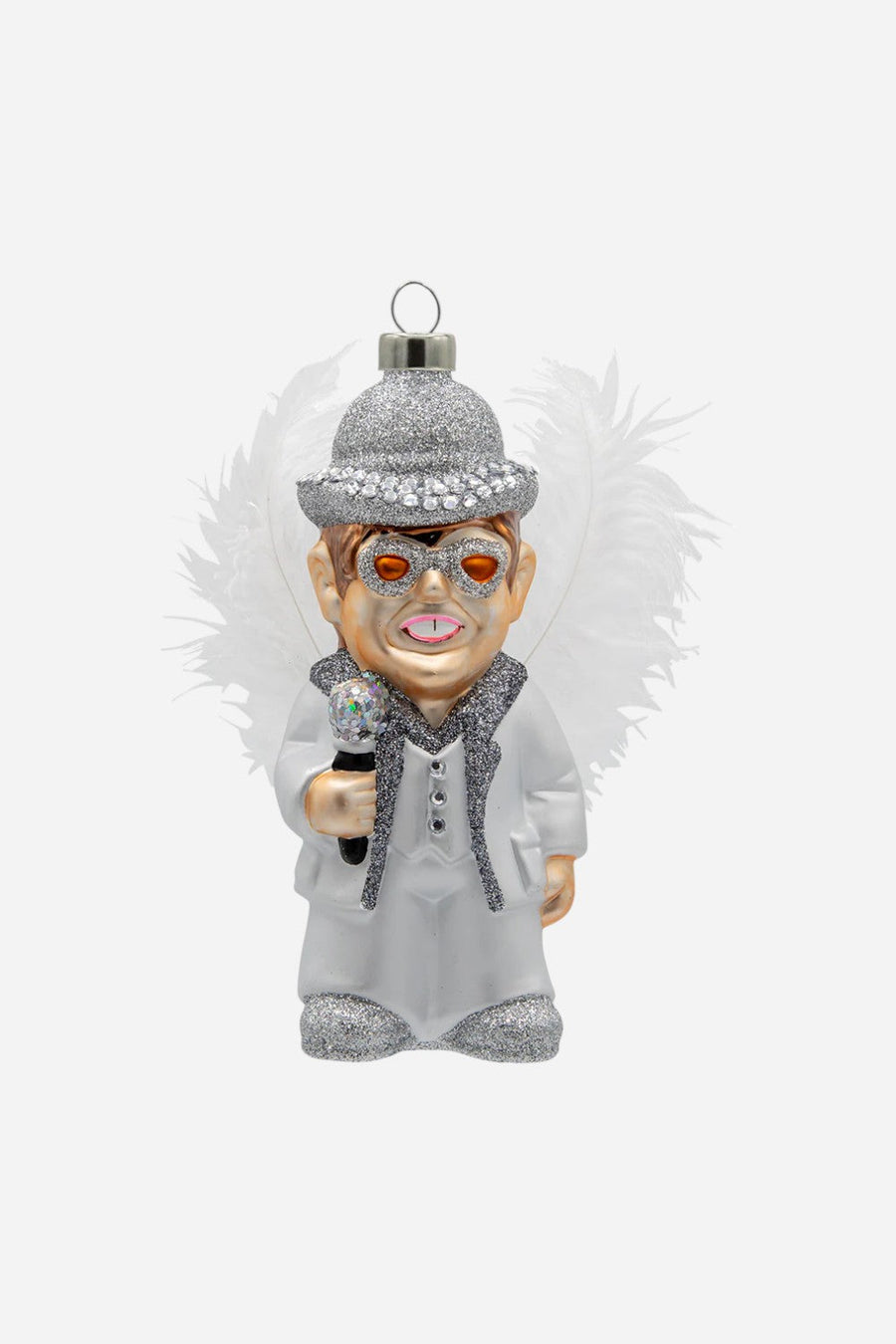 Kat + Annie Elton White Feather Costume Ornament – front view