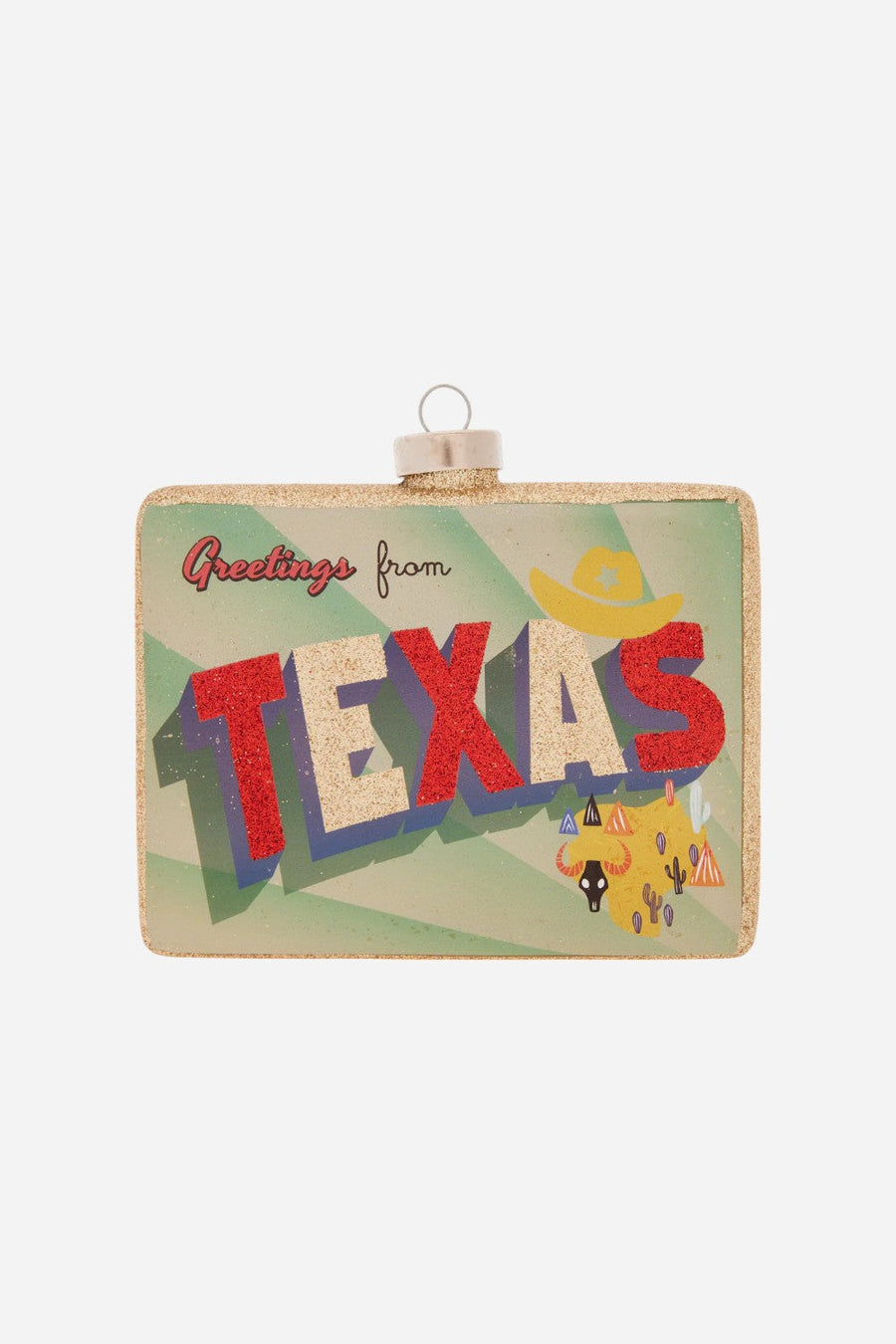 Kat + Annie Greetings From Texas Ornament – front view