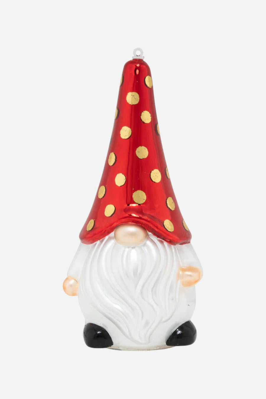 Kat + Annie Polka Dot Gnome Ornament – front view