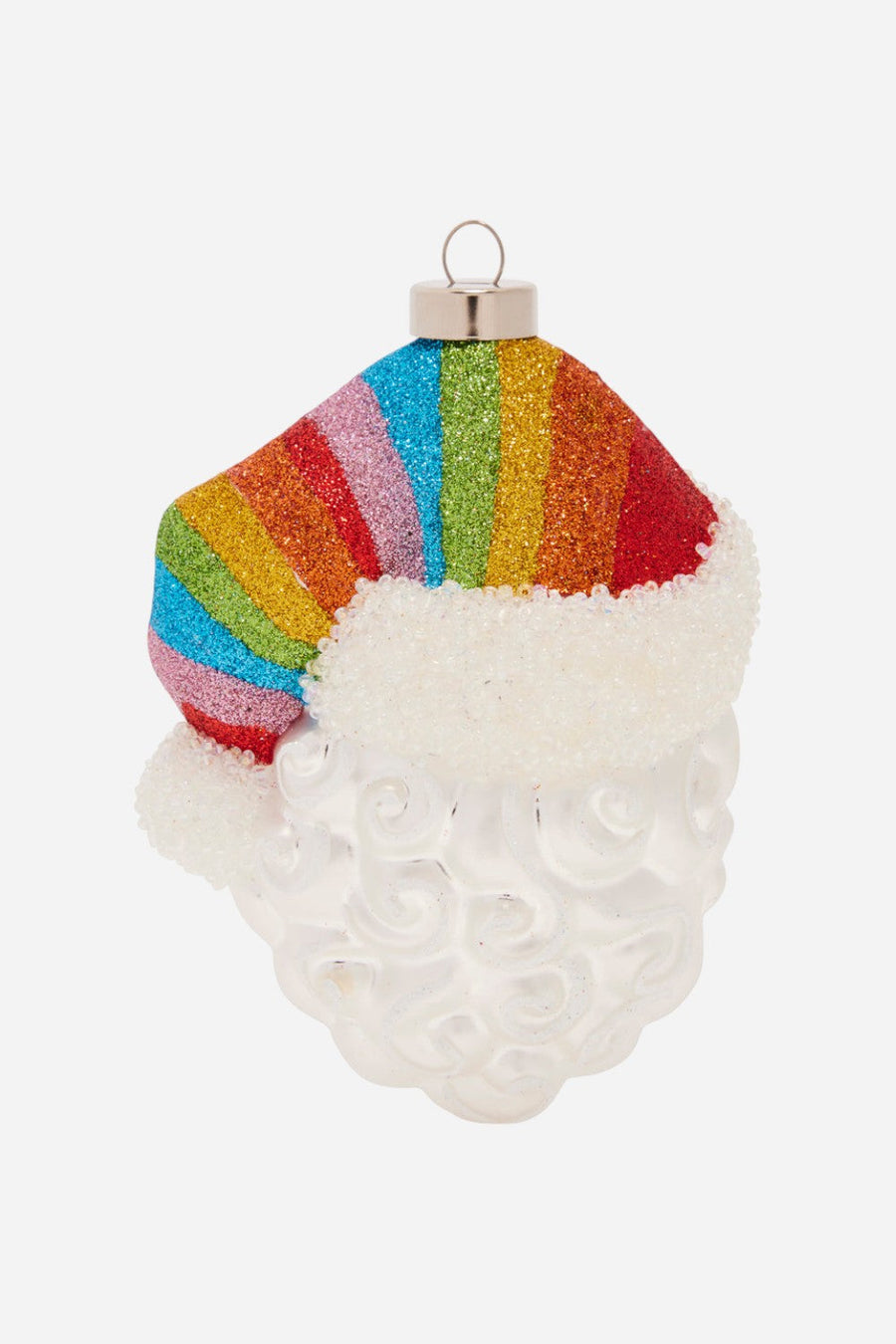 Kat + Annie Pride Hat Santa Ornament – back view