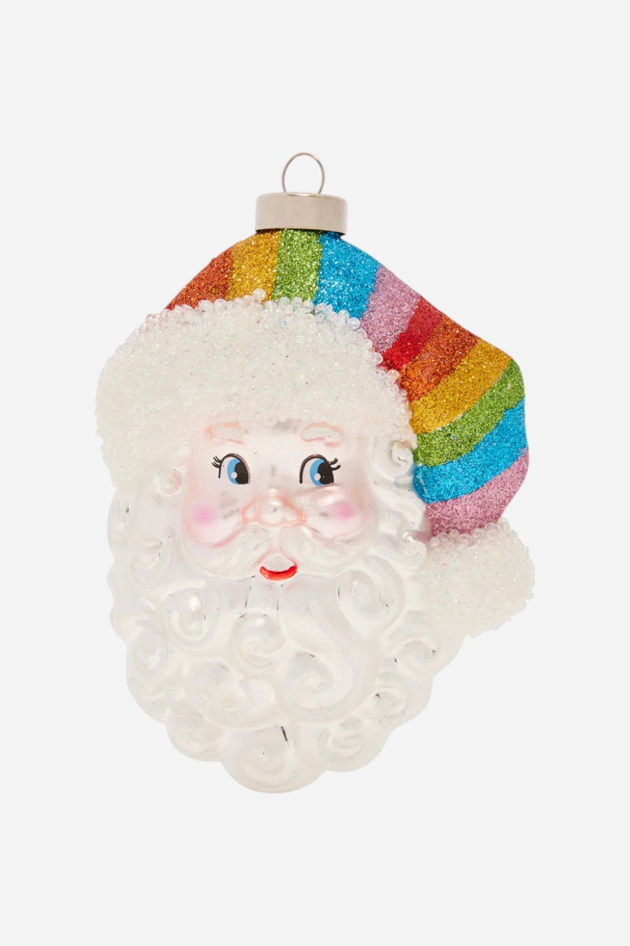 Kat + Annie Pride Hat Santa Ornament – front view