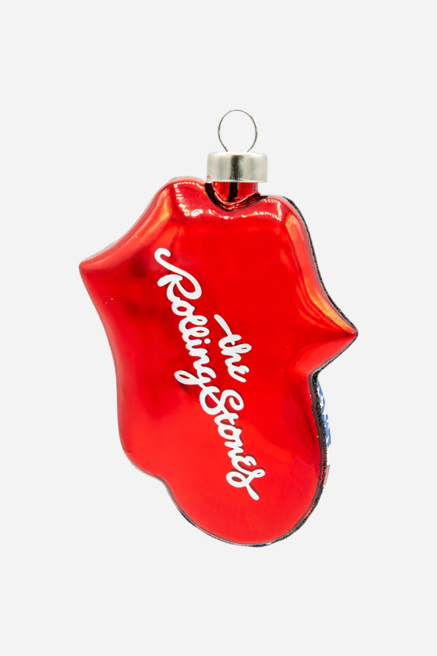 Kat + Annie Rolling Stones American Flag Tongue Ornament – back view