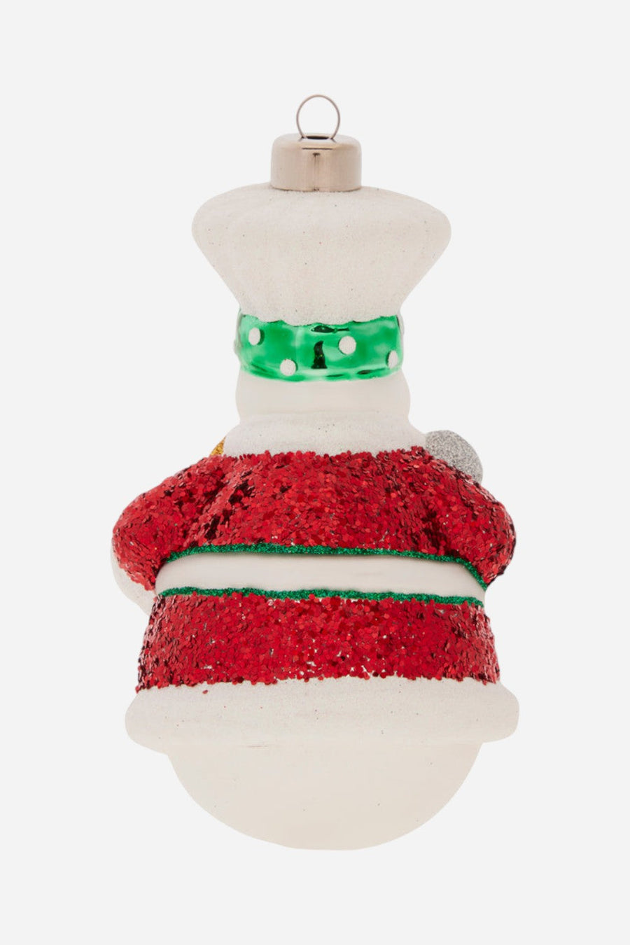 Kat + Annie Snowman Baker Ornament – back view