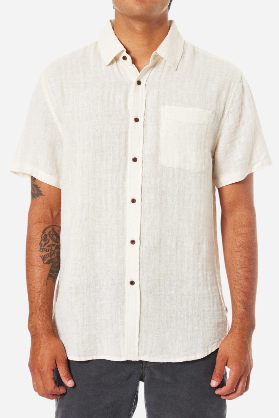 Katin Alan Solid Shirt in Vintage White – back view