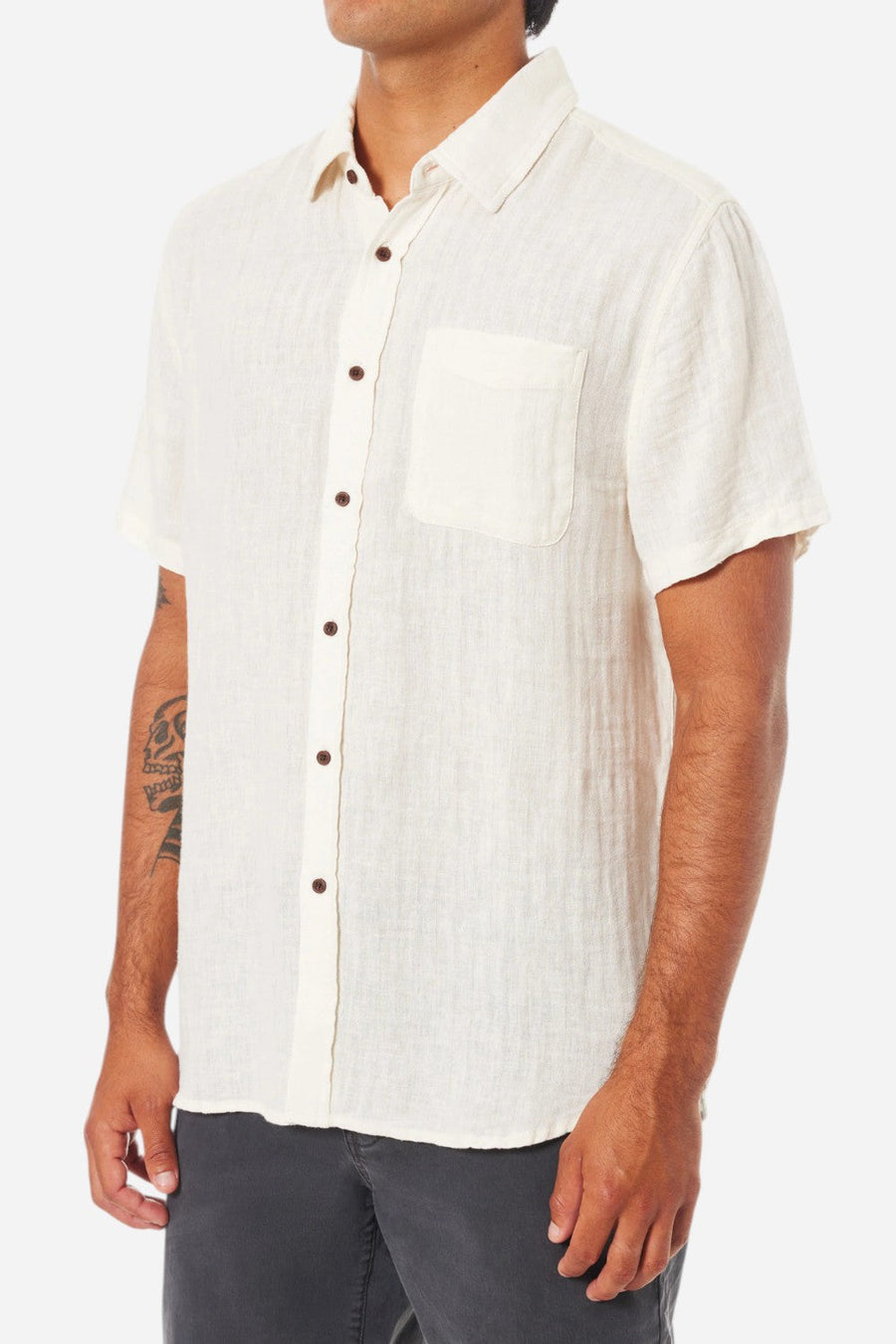 Katin Alan Solid Shirt in Vintage White – side view